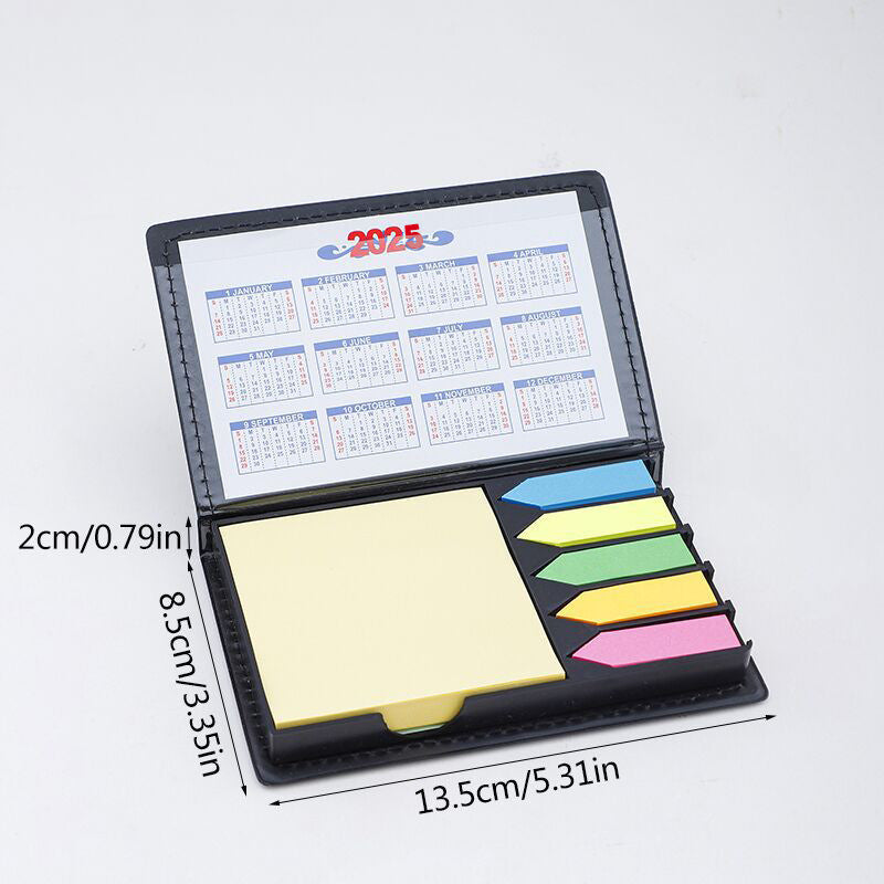 Sticky Note With Calendar With PU Leather Holder