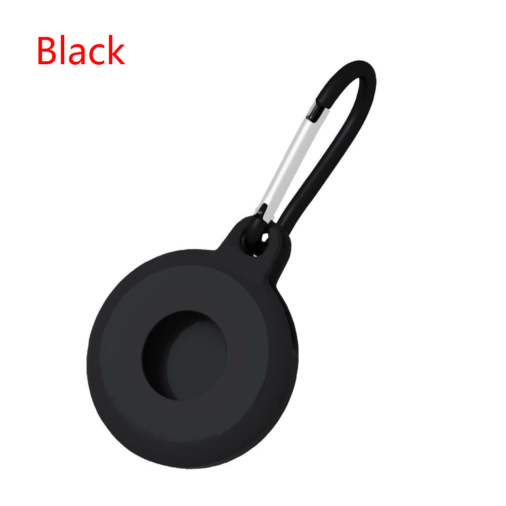 Circular Silicone Key Tag Tracker Cover Access Card Sleeve Anti-Lost Protector Holder W/ Carabiner
