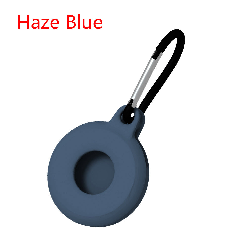 Circular Silicone Key Tag Tracker Cover Access Card Sleeve Anti-Lost Protector Holder W/ Carabiner
