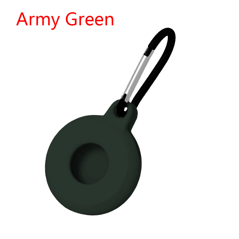 Circular Silicone Key Tag Tracker Cover Access Card Sleeve Anti-Lost Protector Holder W/ Carabiner