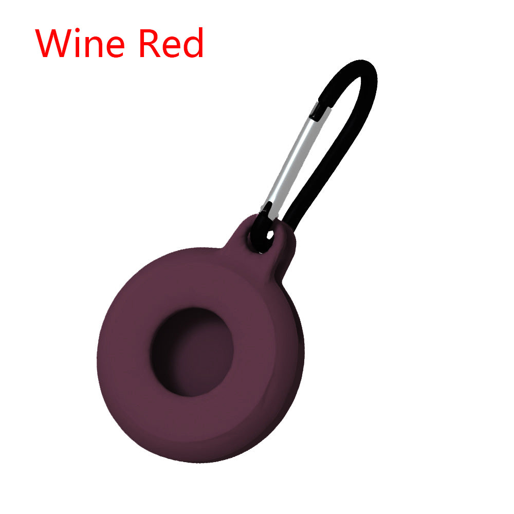 Circular Silicone Key Tag Tracker Cover Access Card Sleeve Anti-Lost Protector Holder W/ Carabiner