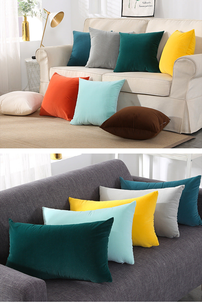 Full Printed 11.8 x 19.7" Premium Square Polyester Short Plush Throw Pillowcase W/Hidden Zipper
