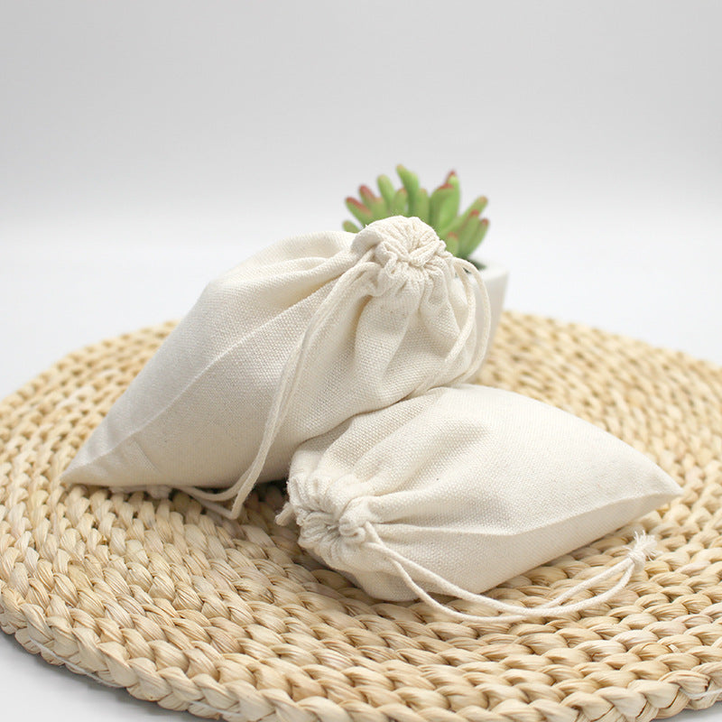 Custom 6.7" X 9.9" 8 Oz Cotton Canvas Cloth Drawstring Bags Jewelry Wedding Candy Gift Bags