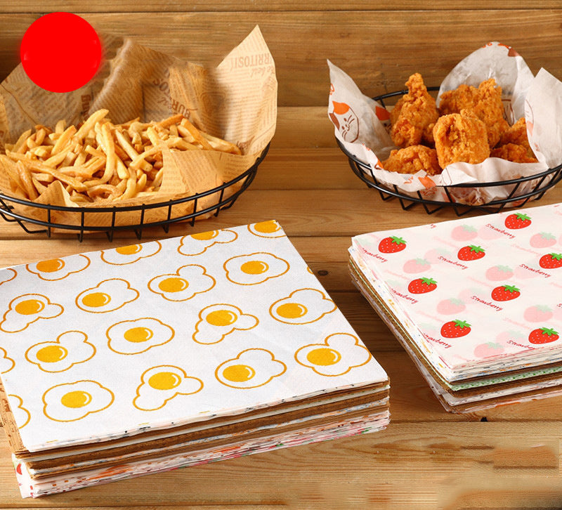 8.6" x 8.6" Greaseproof Paper Food Sheets