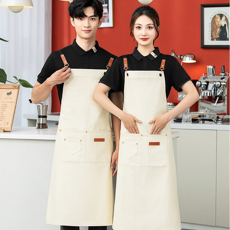 PU Leather Apron Bib for Kitchen Crafting BBQ Outdoors