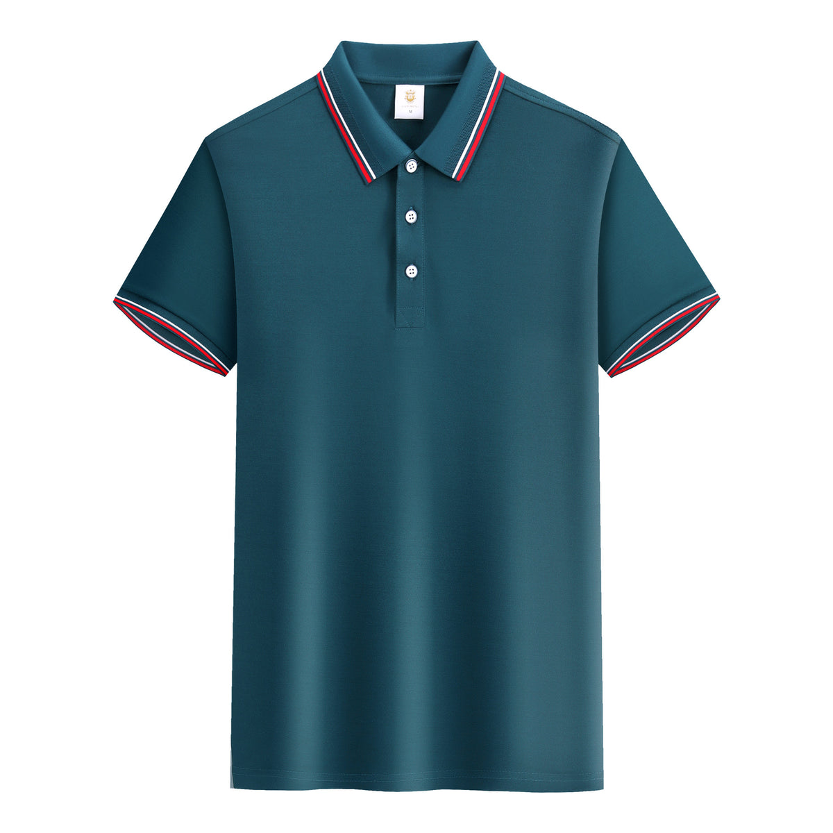 Unisex Regular-fit Short-Sleeve Combed Cotton Lapel Polo Shirt