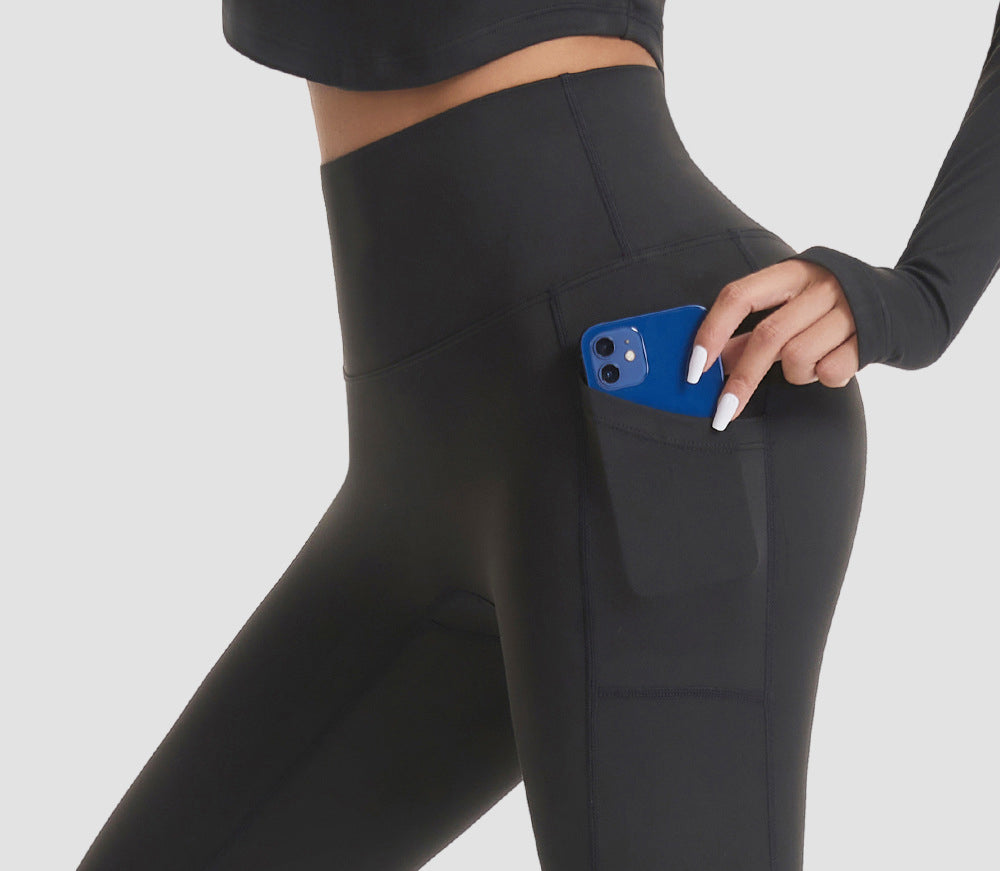 Premium Women's Fitness High Waist Yoga Leggings Tummy Control Sport Tights With Side Pocket