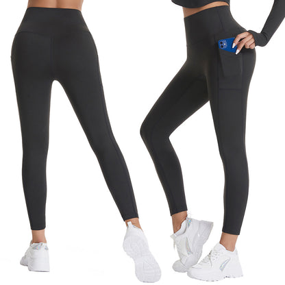 Premium Women's Fitness High Waist Yoga Leggings Tummy Control Sport Tights With Side Pocket