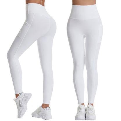 Premium Women's Fitness High Waist Yoga Leggings Tummy Control Sport Tights With Side Pocket