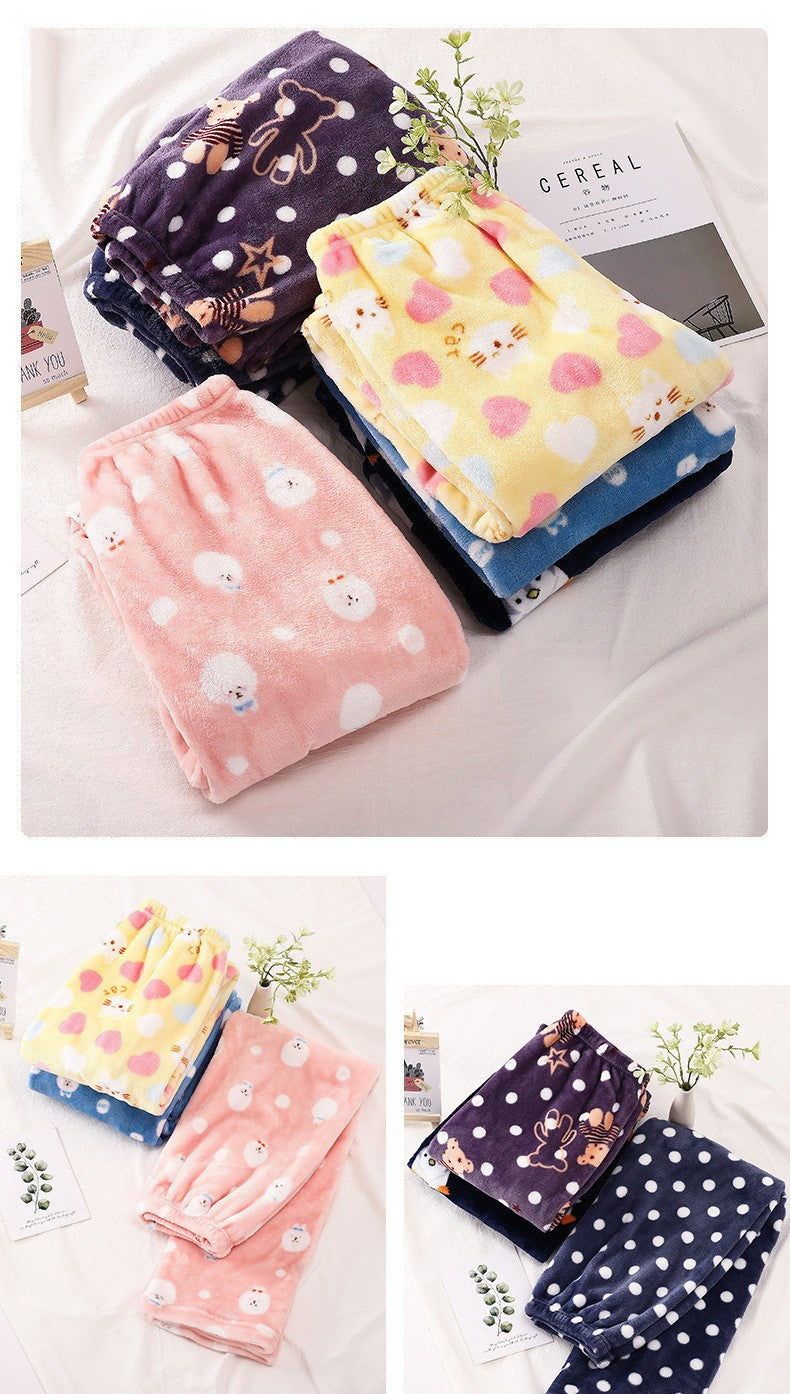 Full Custom Men's Flannel Pajamas Pants Cartoon Family Christmas Pajama Pants Kawaii Pajama Pants