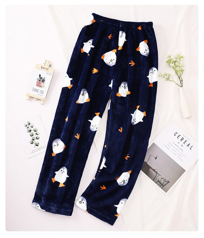Full Custom Men's Flannel Pajamas Pants Cartoon Family Christmas Pajama Pants Kawaii Pajama Pants