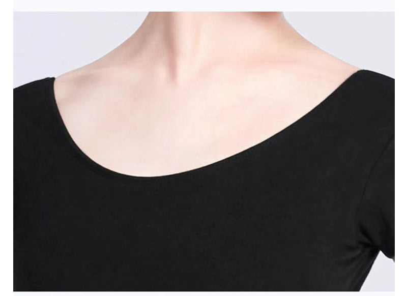 Women's Round Neck Dance & Gym & Ballet Leotard Bodysuit - Short Sleeve