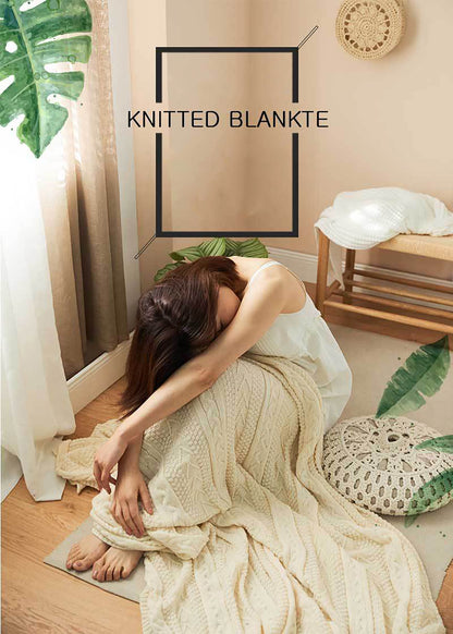 Knitted Blanket Scarf Pashmina Shawls Wraps, Autumn Winter Twin Blanket For Sofa, Bed, Picnic, Couch