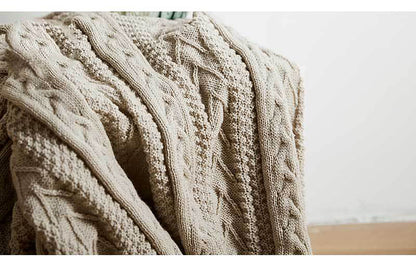 Knitted Blanket Scarf Pashmina Shawls Wraps, Autumn Winter Twin Blanket For Sofa, Bed, Picnic, Couch