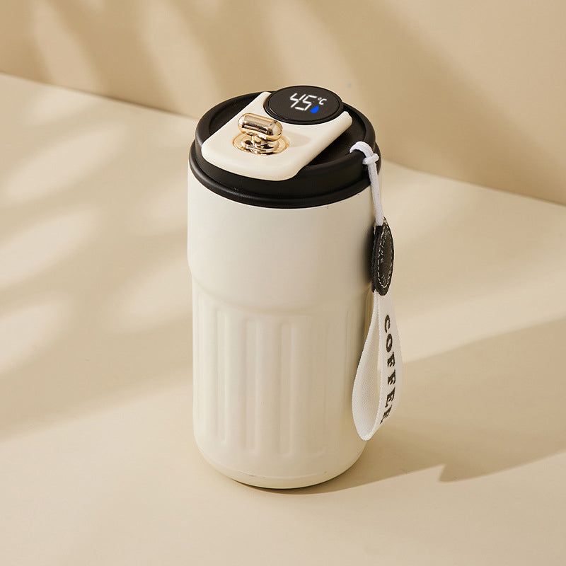 15 Oz/450ml Smart LED Coffee Cup Insulated Water Bottle Tumbler Cup W/ Digital Temperature Display