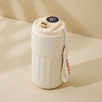 15 Oz/450ml Smart LED Coffee Cup Insulated Water Bottle Tumbler Cup W/ Digital Temperature Display