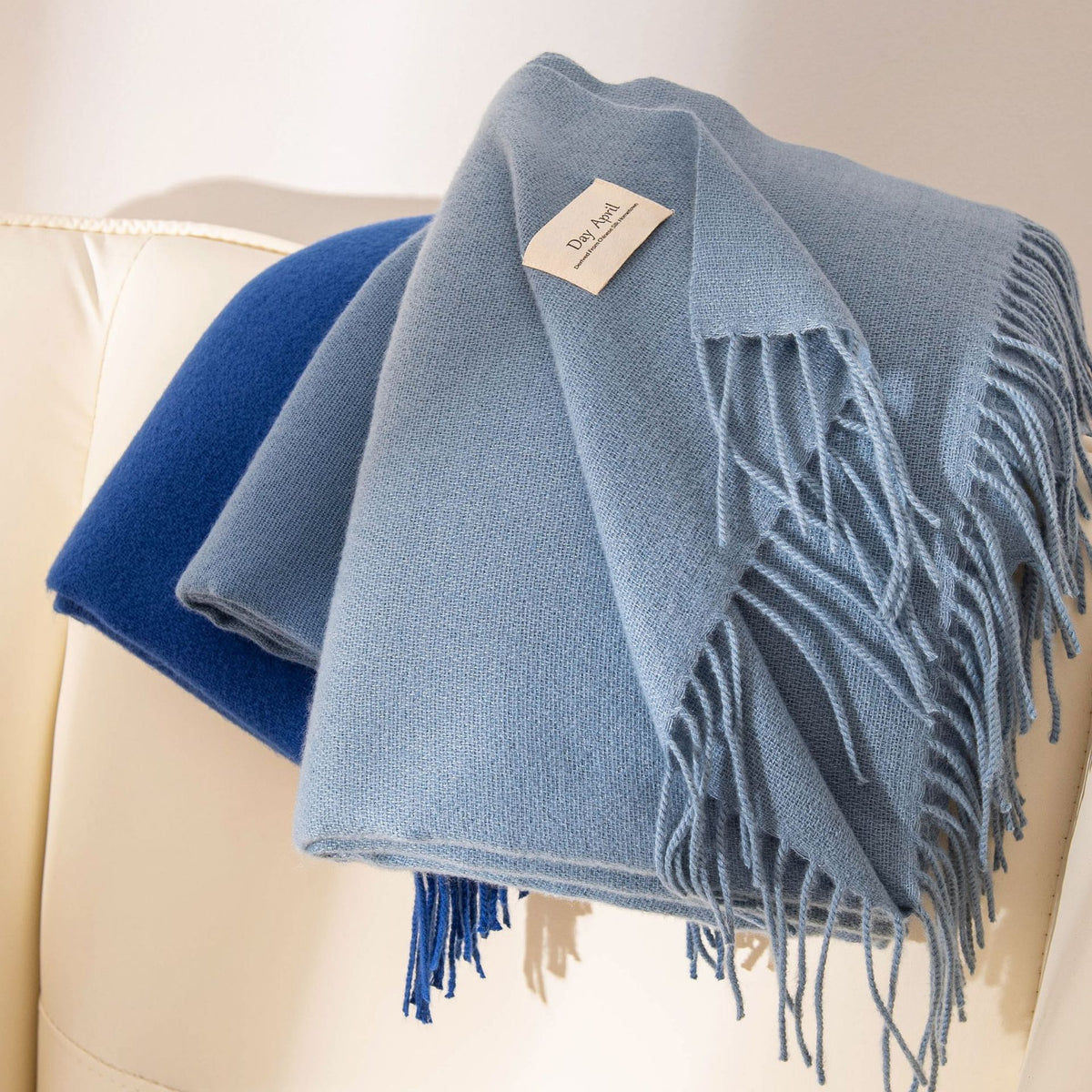 79'' Imitation Cashmere Scarf Pashmina Shawls Wraps, Autumn Winter Scarf Fringed Scarf - Woven Label