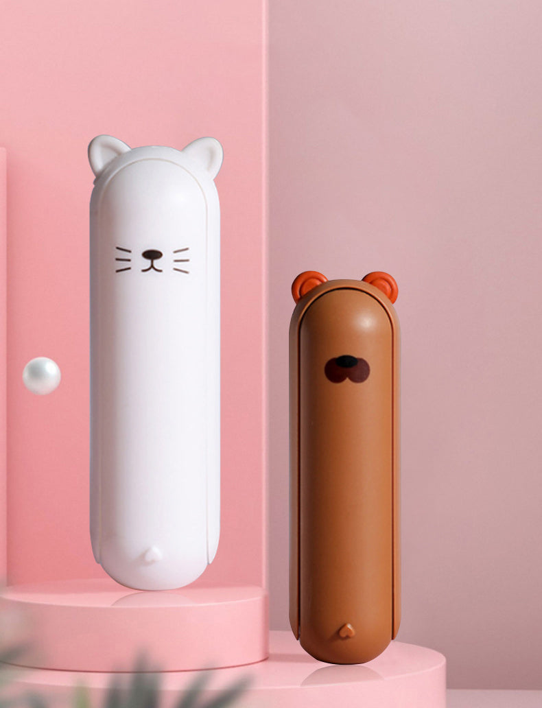 Cat Shaped Portable Folding Lint Roller Washable Sticky Roller for Clothes Pet Hair