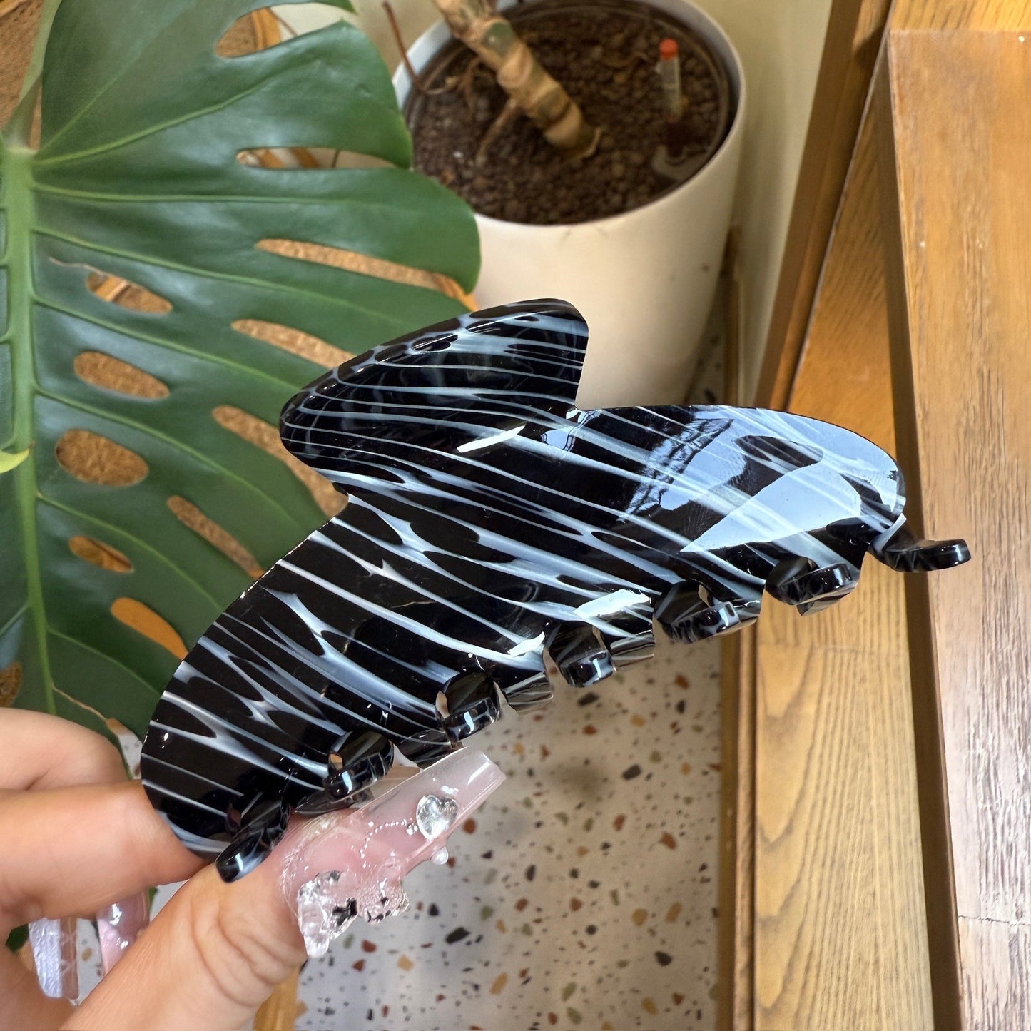 4" Wavy Cellulose Acetate Hair Claw Clips Hair Clips Hairpin Head Accessories
