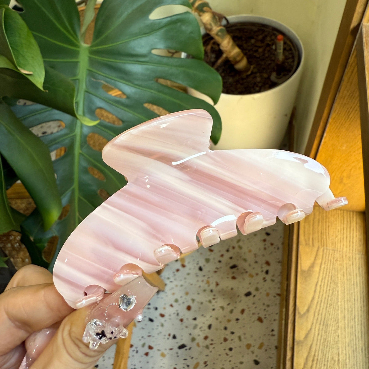 4" Wavy Cellulose Acetate Hair Claw Clips Hair Clips Hairpin Head Accessories