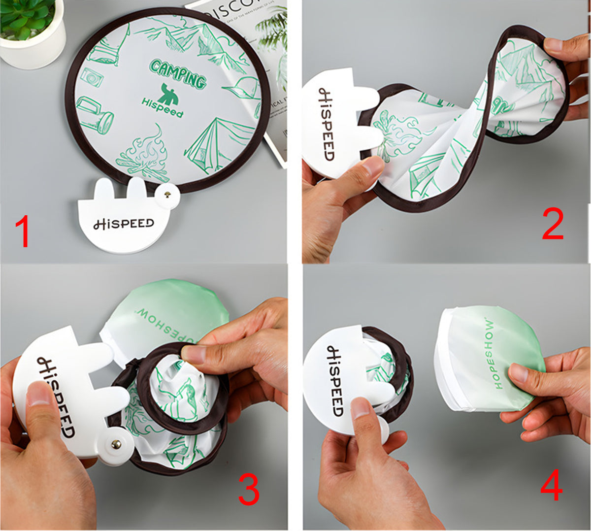 Portable Disc Fans Foldable Fan w/ Bag