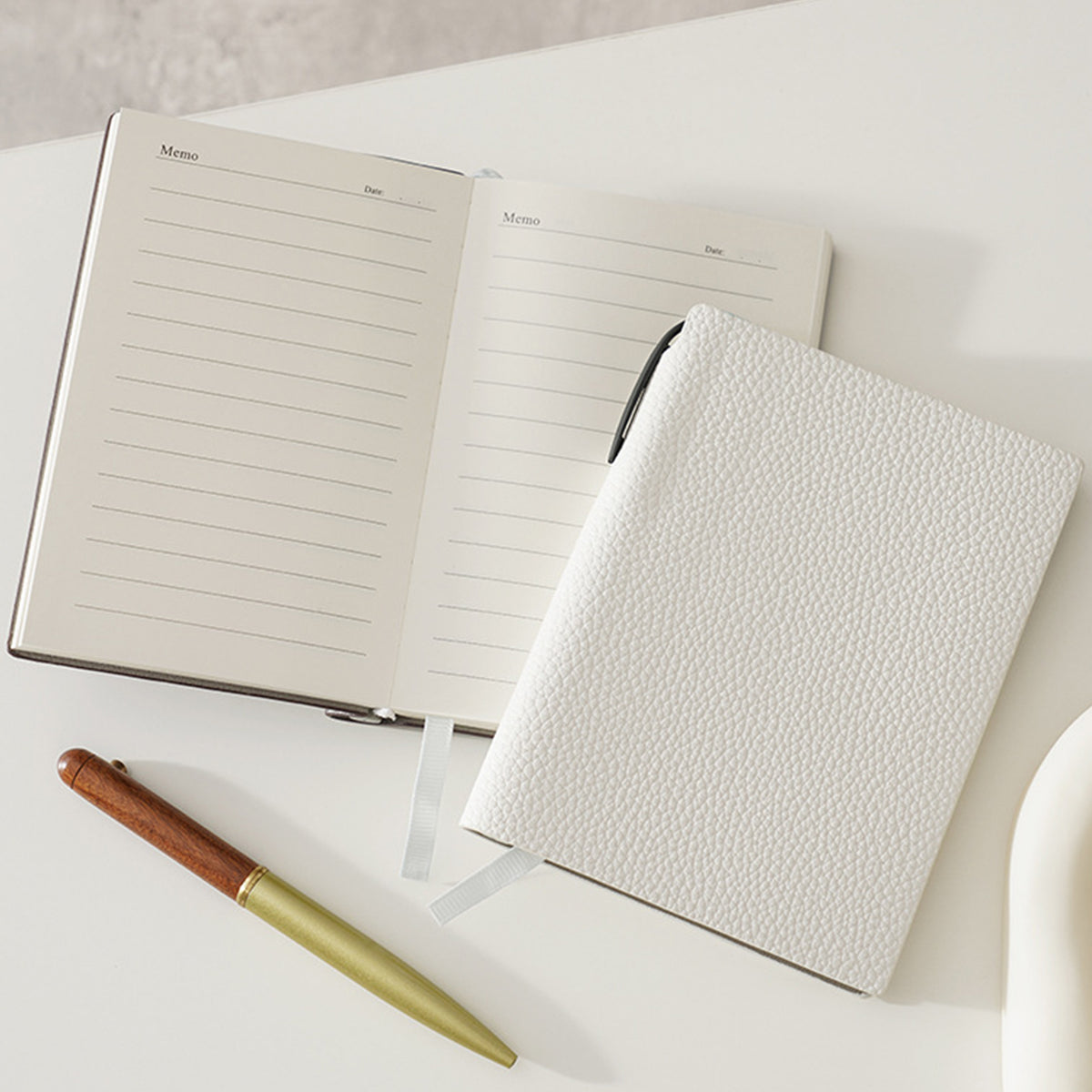 A6 PU Pocket Notebook Mini Note pads w/ Pen Holder
