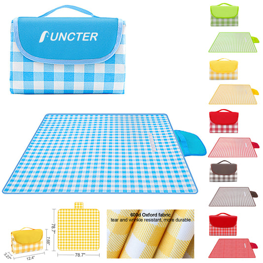 78 x 78" Picnic Mat, Extra Large Waterproof Beach Blanket for 6-8 People