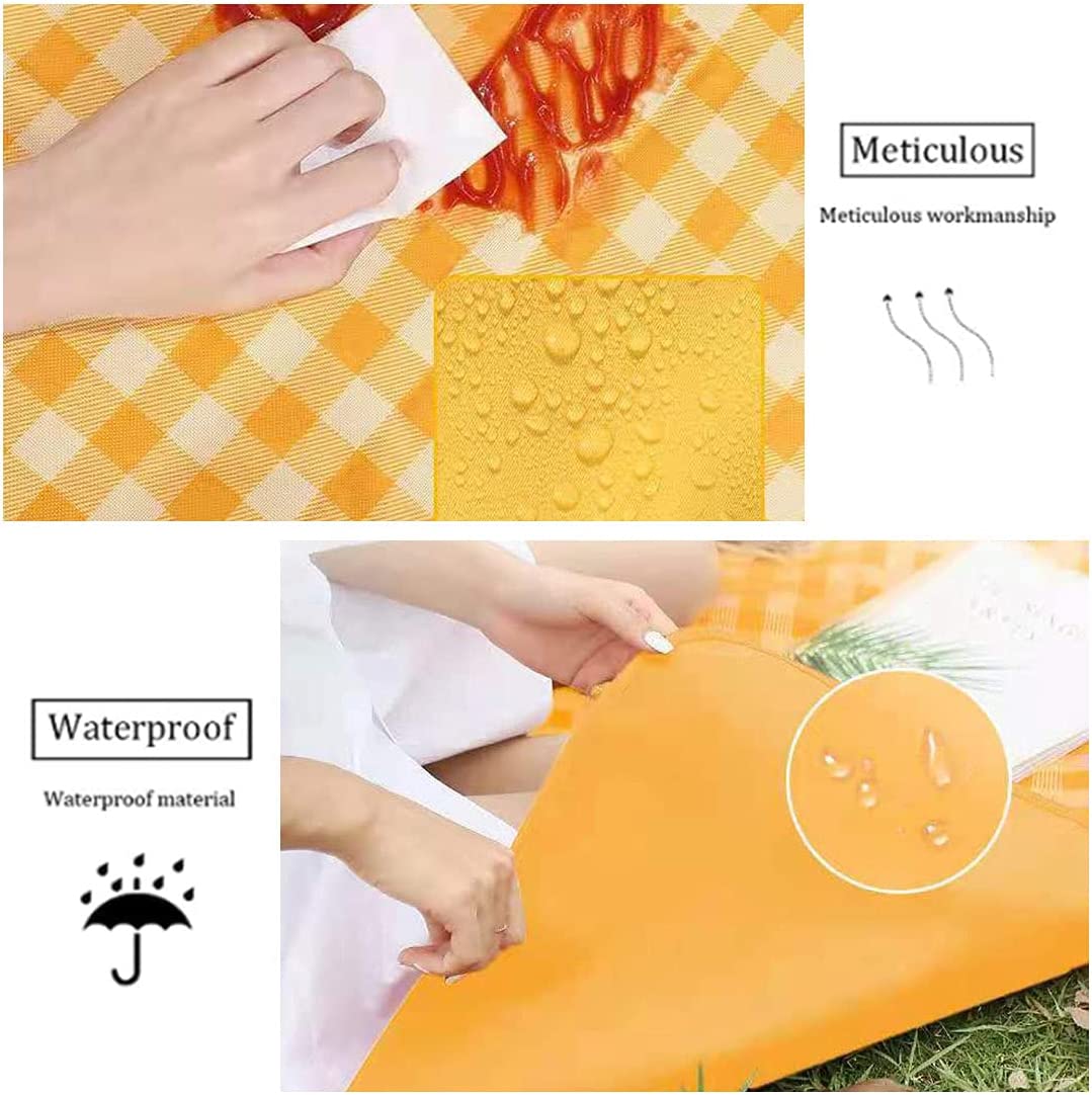 78 x 78" Picnic Mat, Extra Large Waterproof Beach Blanket for 6-8 People