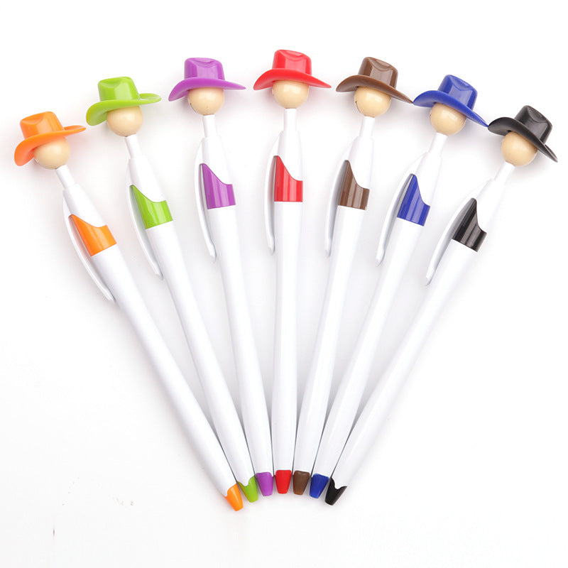 Cowboy Hat Smile Pen Retractable Ballpoint Pens For Kids Adults School Home Office Stationery Store