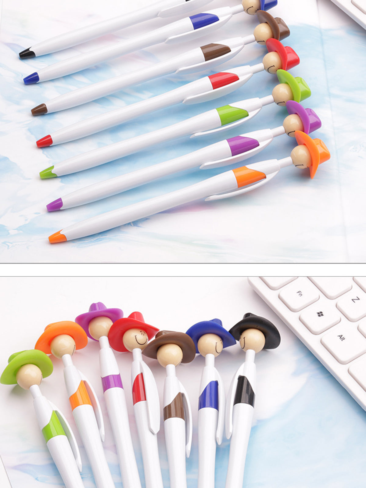 Cowboy Hat Smile Pen Retractable Ballpoint Pens For Kids Adults School Home Office Stationery Store