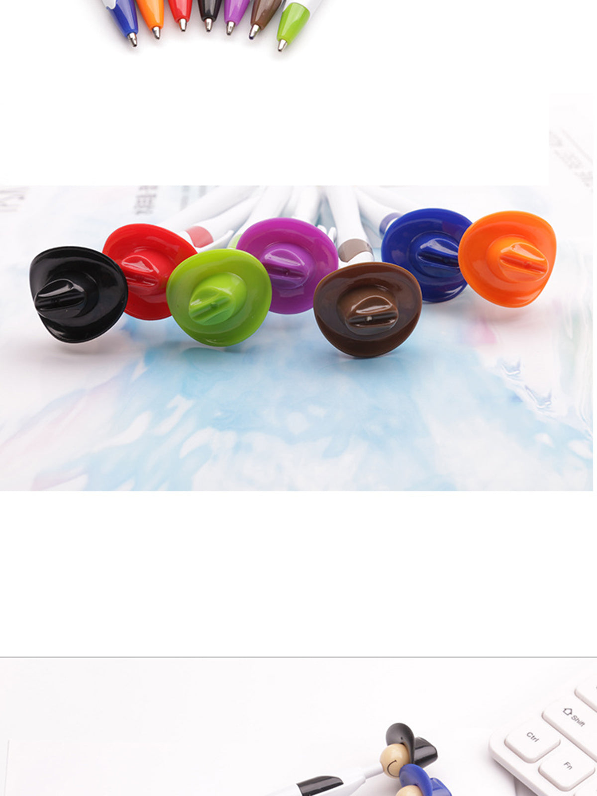 Cowboy Hat Smile Pen Retractable Ballpoint Pens For Kids Adults School Home Office Stationery Store