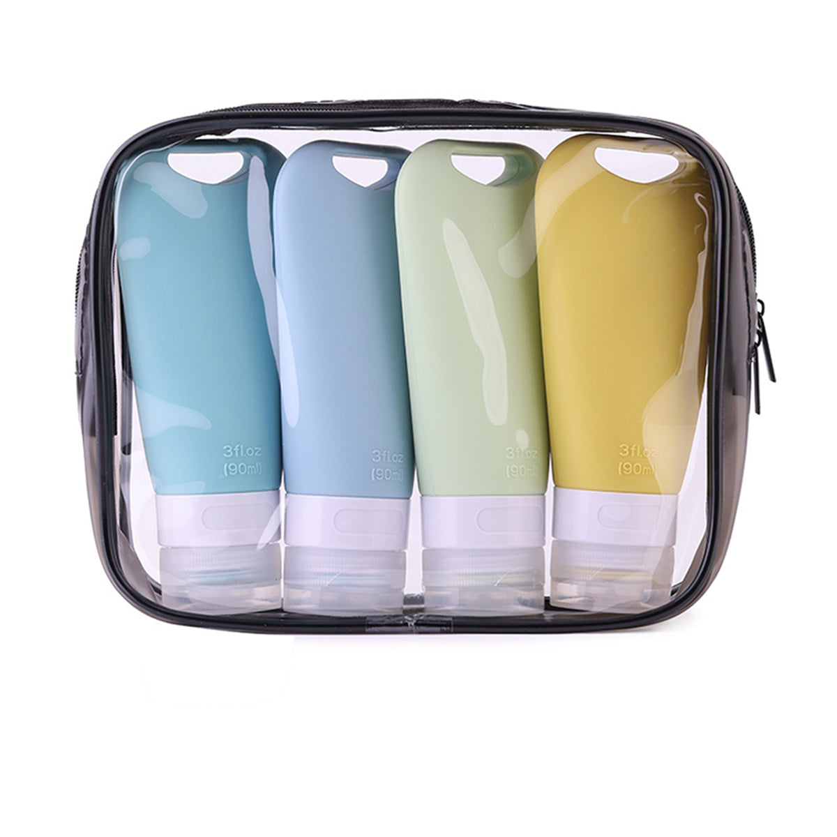 3 OZ Travel Bottles Set For Toiletries, Silicone Split Bottle Set (4 Pcs Set)