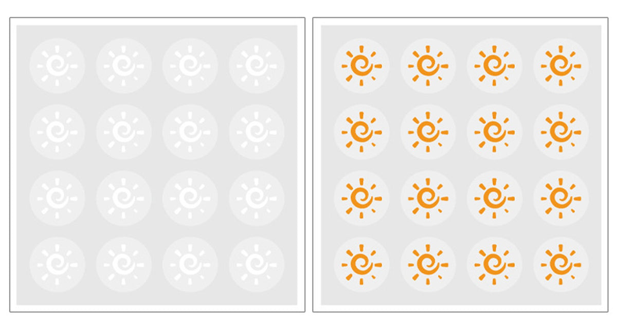 16Pcs / Sheets Sunburn Alert Sticker Sun Shape Detection Reminder UV Stickers for Sunscreen