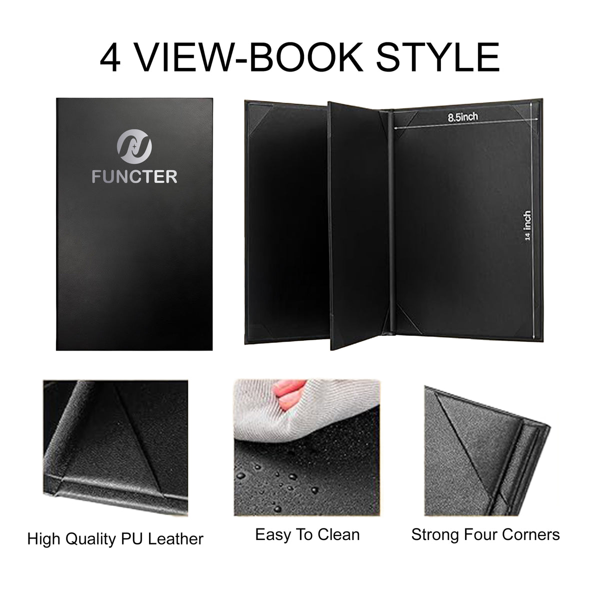 8.5 x 14" 4 Views Dinner Menu Cover
