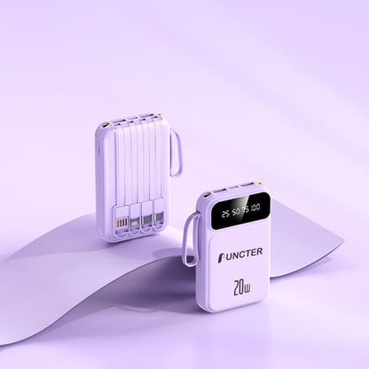 5000 mAh 4 Cables Power Bank 22 W Fast Charging Power Bank W/ Hanging Rope