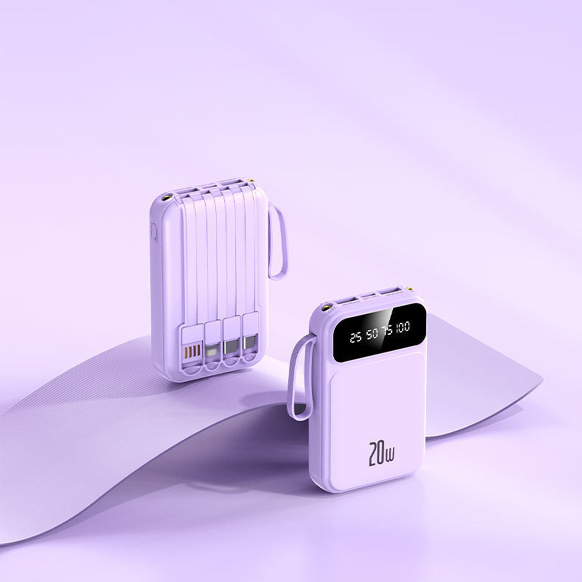 5000 mAh 4 Cables Power Bank 22 W Fast Charging Power Bank W/ Hanging Rope