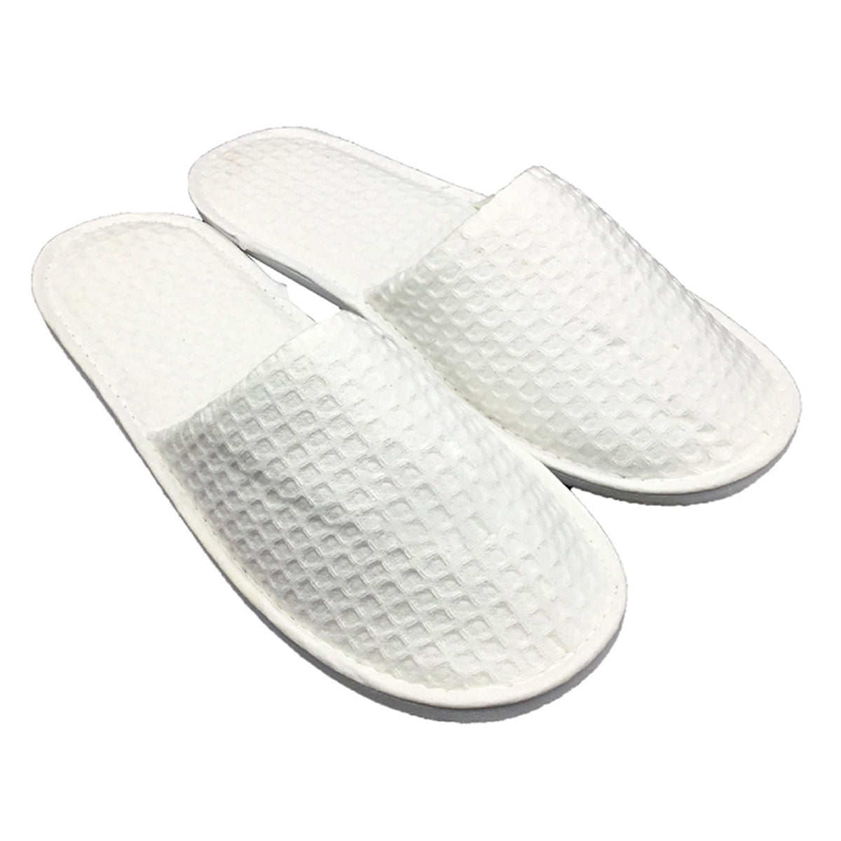 Waffle Pattern Closed-Toe Hotel Slipper