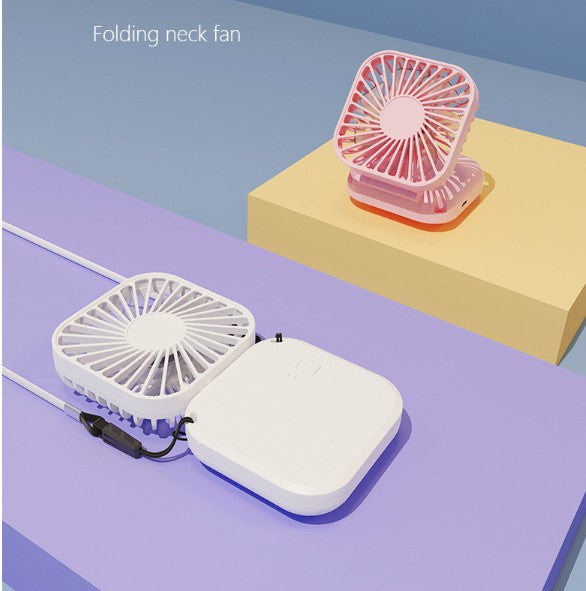 Mini Portable Fan USB Neck Quiet Handheld Personal Foldable Fan Rechargeable Fan
