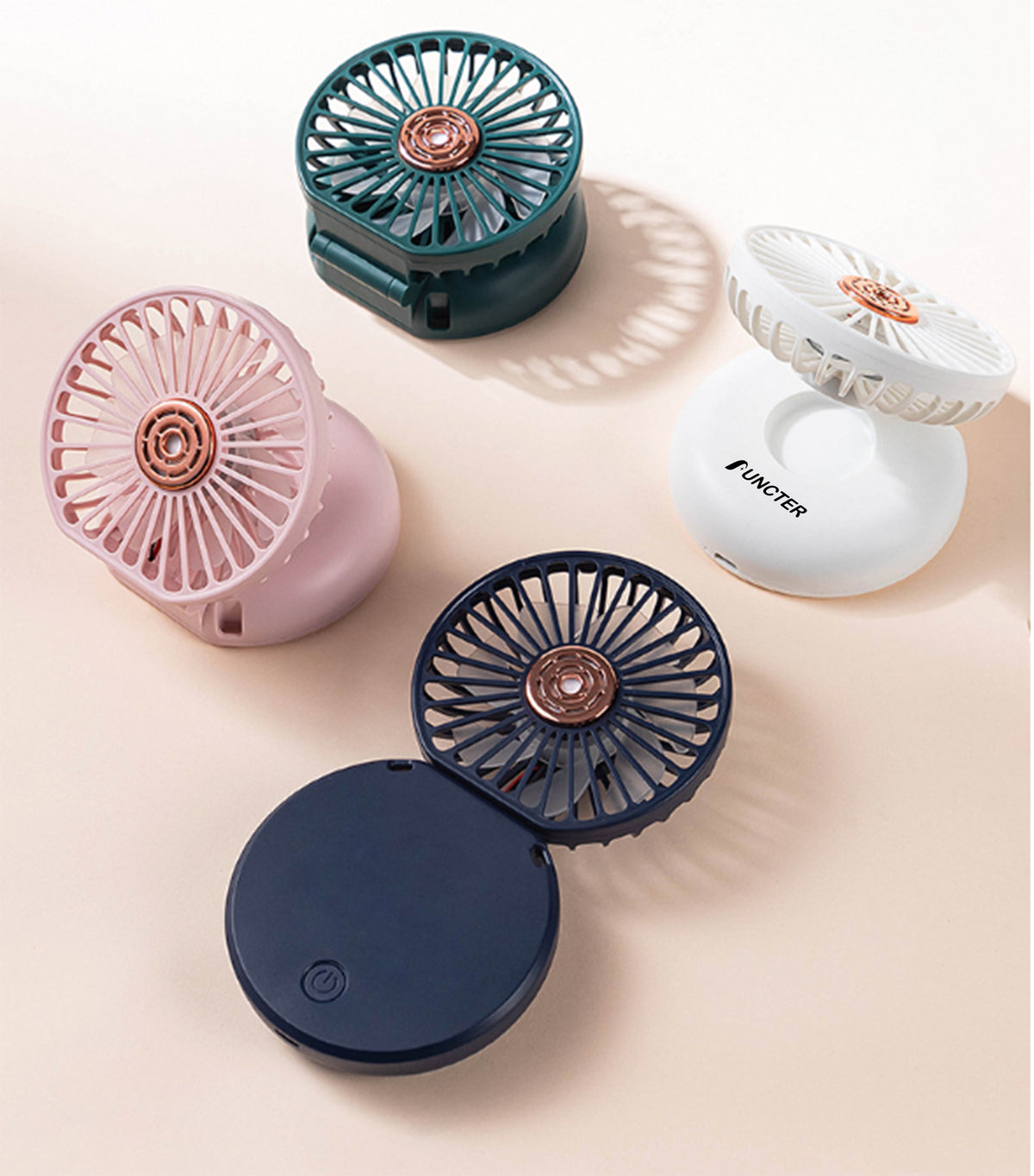3 Levels Speed Folding Handheld Fan Rechargeable Mini Fan Phone Holder With Lanyard