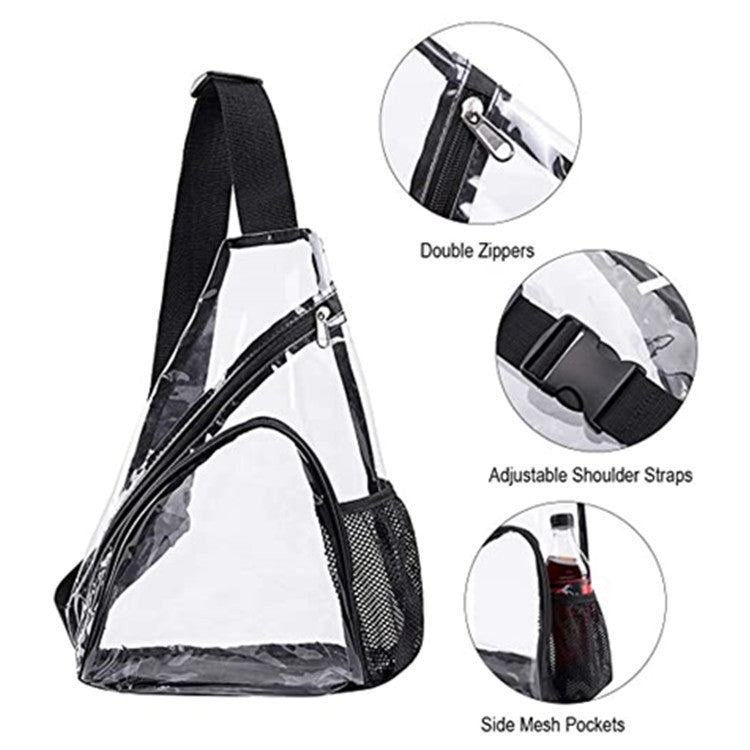 PVC Transparent Shoulder Bag Crossbody Backpack Comfortable Sling Bag Travel Chest Bag Travel Bag