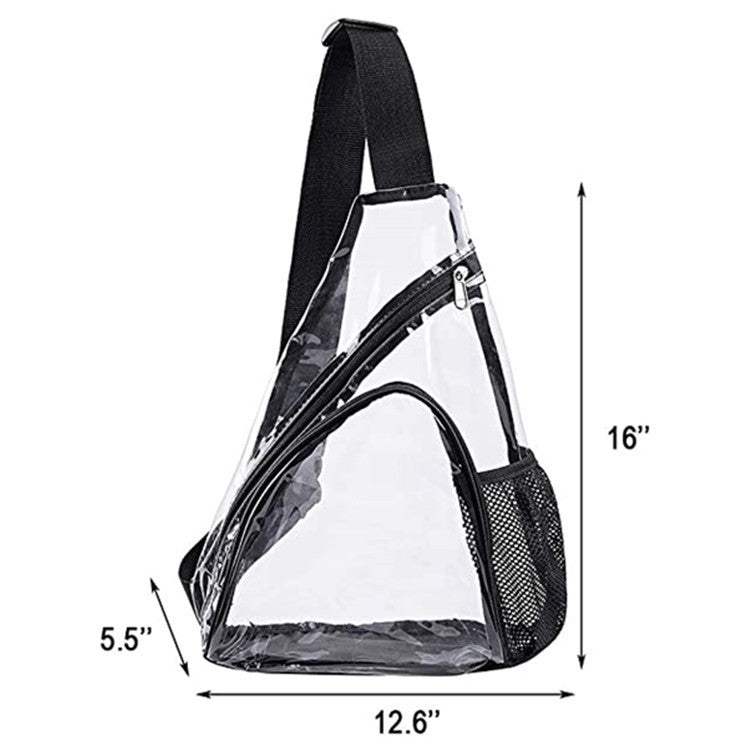 PVC Transparent Shoulder Bag Crossbody Backpack Comfortable Sling Bag Travel Chest Bag Travel Bag