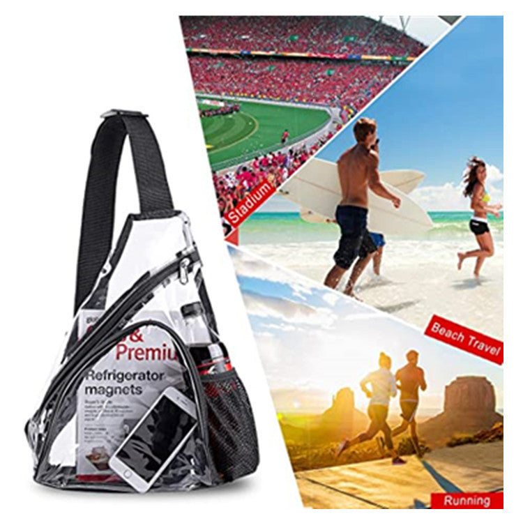 PVC Transparent Shoulder Bag Crossbody Backpack Comfortable Sling Bag Travel Chest Bag Travel Bag