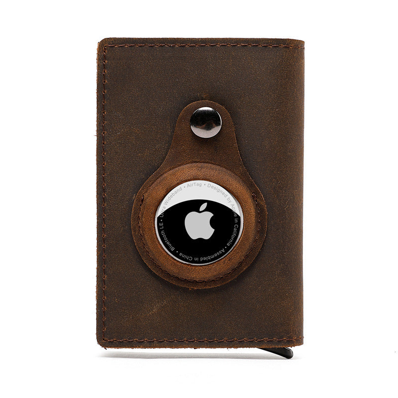 RFID Genuine Leather Air Tag Tracker Gentleman Wallet Money Clip