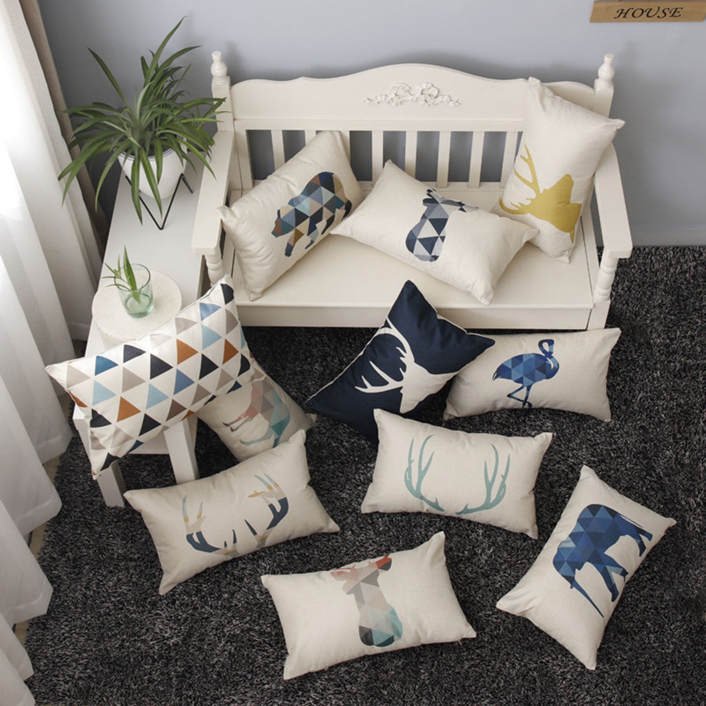 Full Printed 14 x 20" Premium Square Linen Throw Pillowcase With Hidden Zipper