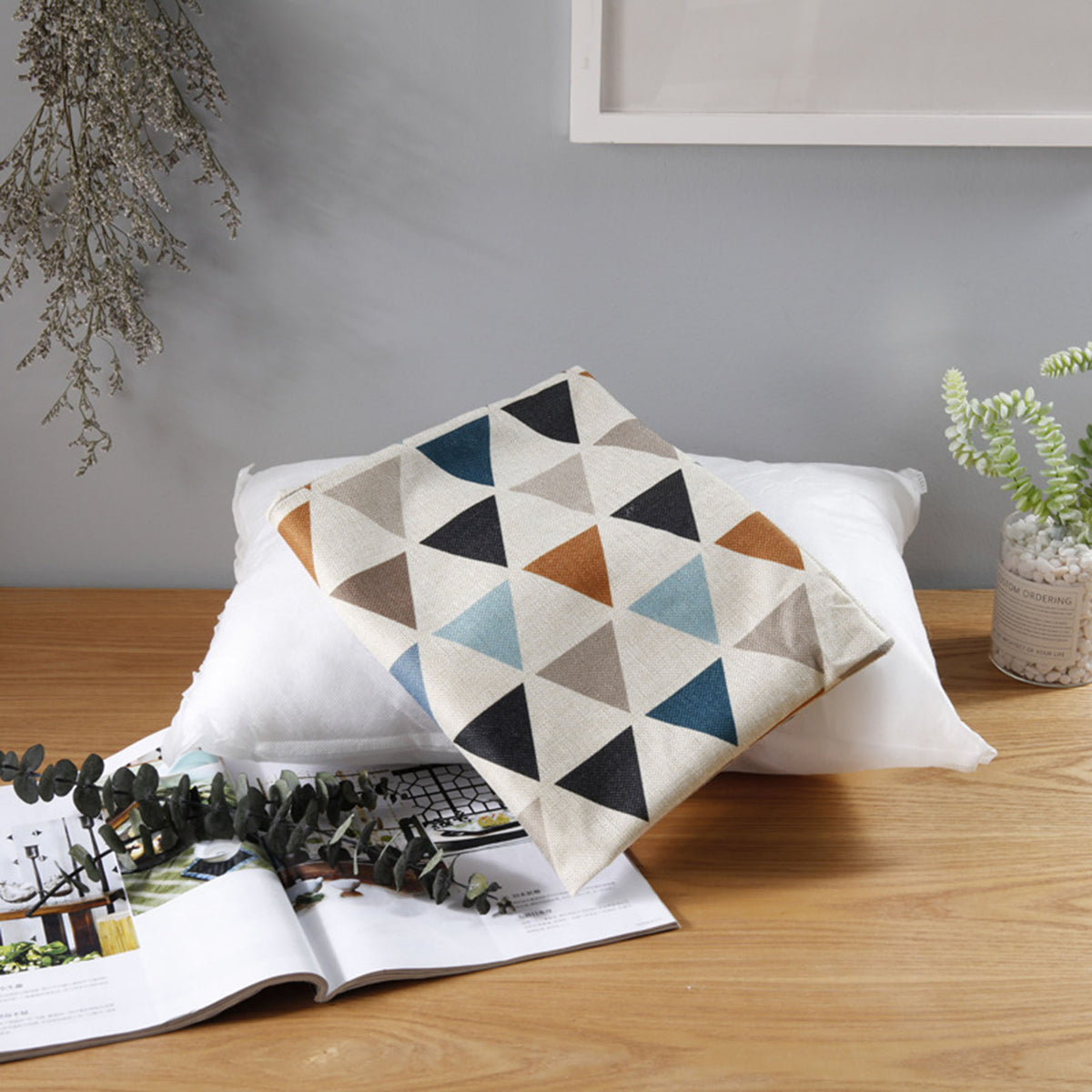 Full Printed 14 x 20" Premium Square Linen Throw Pillowcase With Hidden Zipper