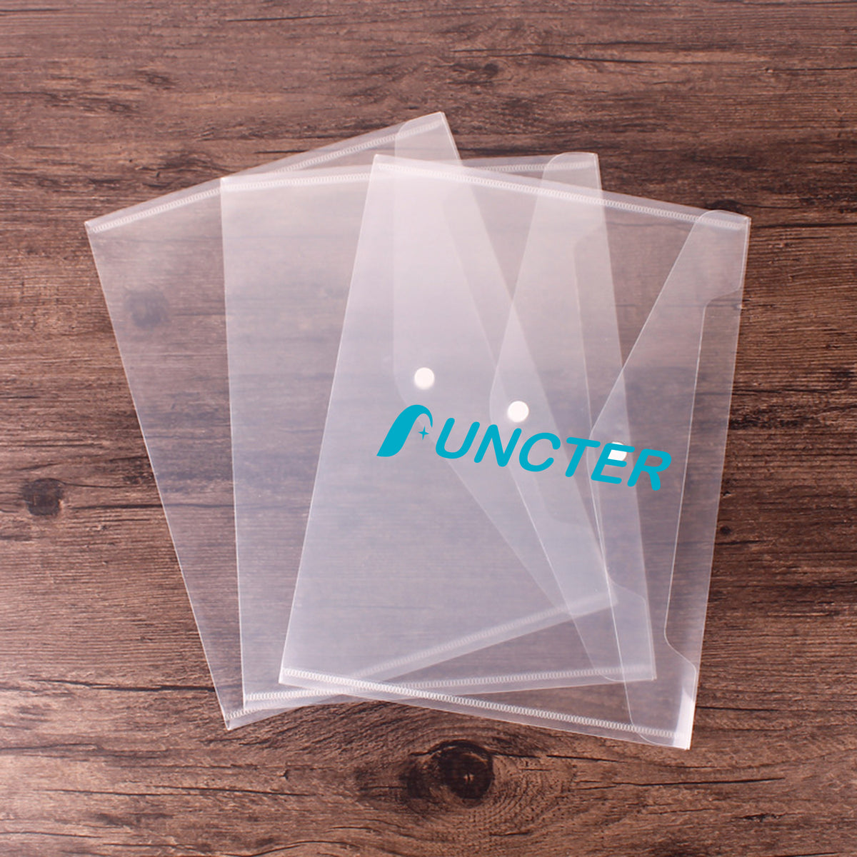 Clear Document Folders Transparent Filing Envelopes Poly Envelope with Snap Button (Transparent)