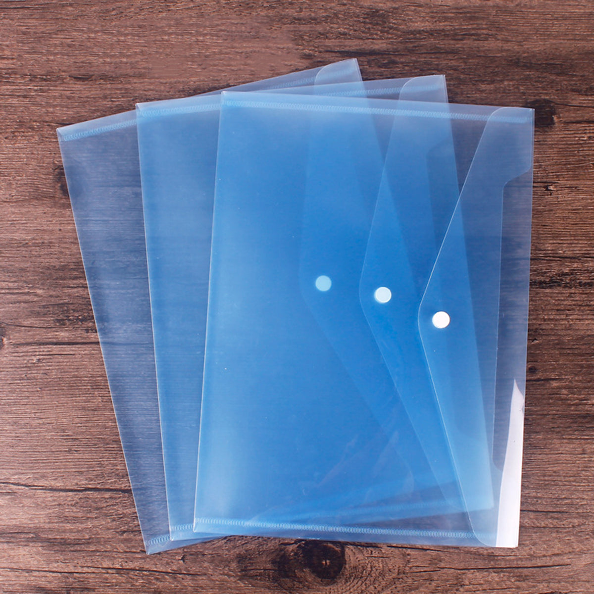 Large-Capacity Colored Transparent Document Folder, Plastic Envelope with snap Closure