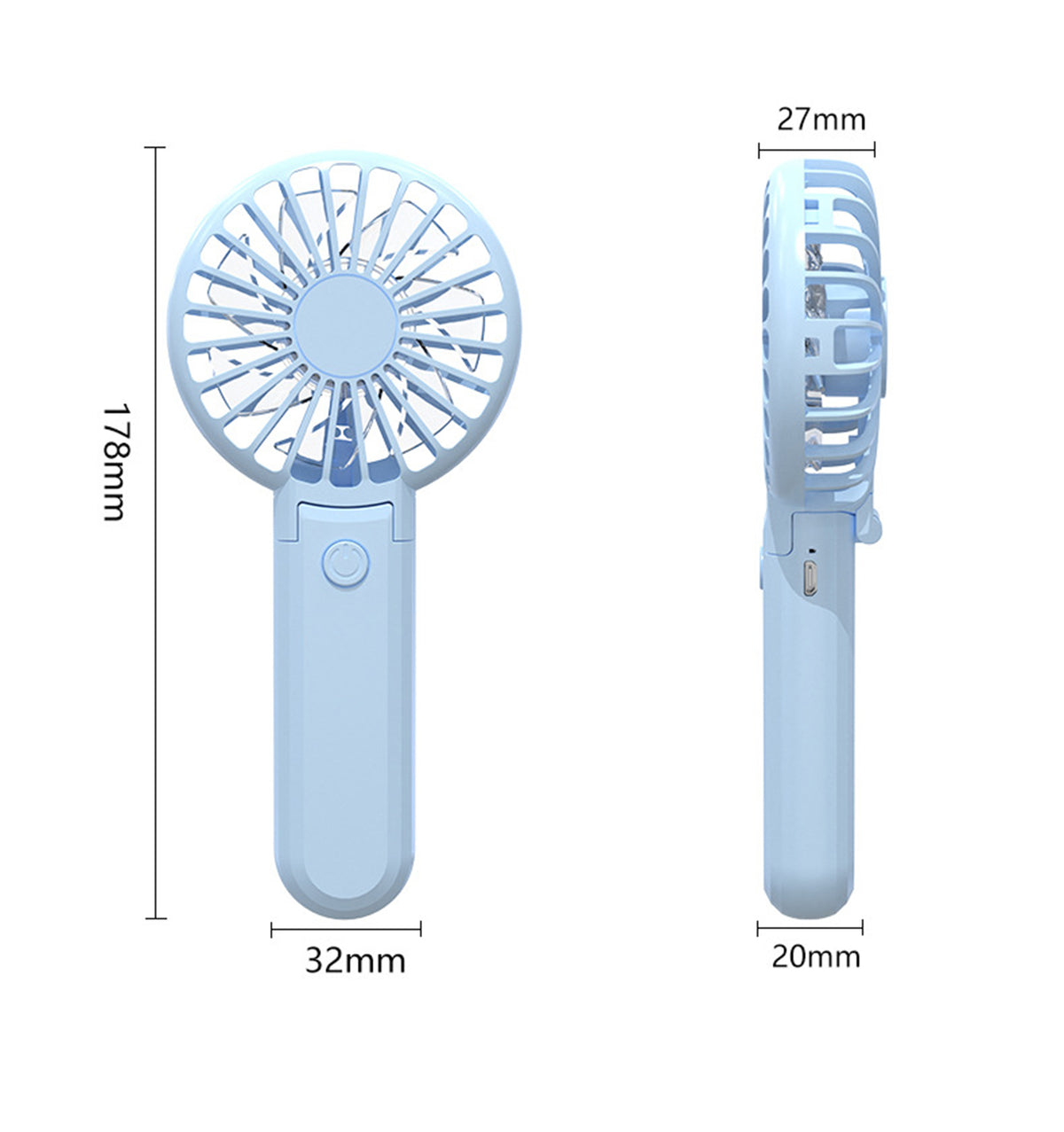Handheld Fan,Cute Portable Fan Rechargeable USB Mini Fan