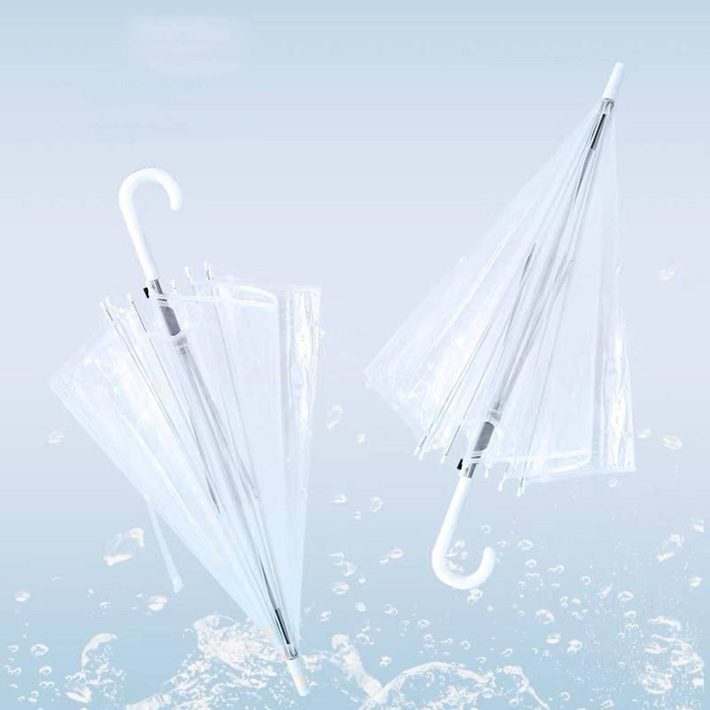 Clear Umbrella Wedding Style Stick Umbrellas Large Canopy Windproof Bulk Auto Open Umbrella