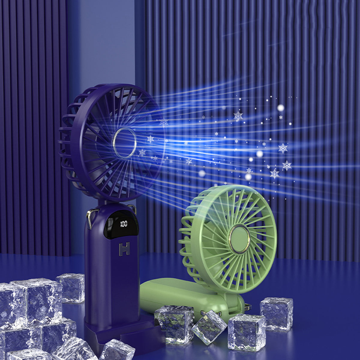 Mini Handheld Fan, Portable Personal Fan Hanging Neck Fan W/5 Speed Adjustable Fan